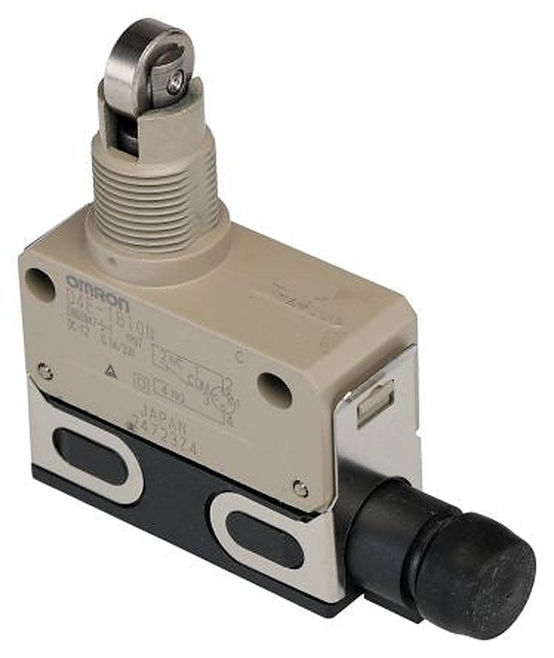Omron D4E Series Roller Plunger Limit Switch, 1 NO/1 NC, IP67, Zinc Housing, 125V ac