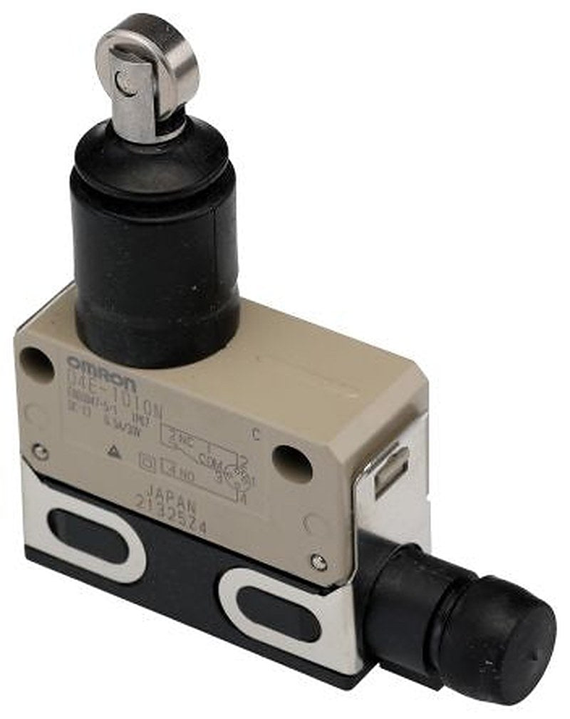 Omron D4E Series Roller Plunger Limit Switch, 1 NO/1 NC, IP67, Zinc Housing, 125V ac