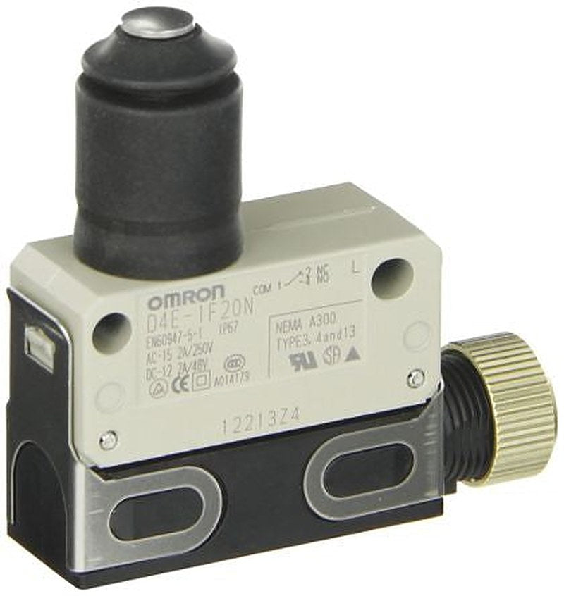 Omron D4E-N Series Plunger Limit Switch, SPDT, IP67, Die Cast Zinc Housing, 250V ac, 5A