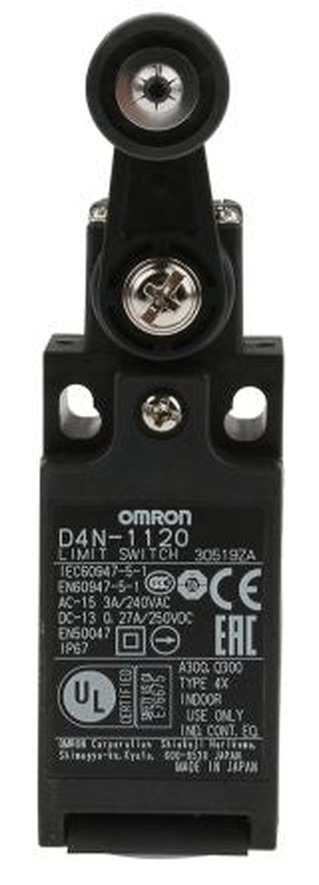 Omron D4n Series Roller Lever Interlock Switch, 1 NO/1 NC, IP67, Polyester Housing, 250V, 4A