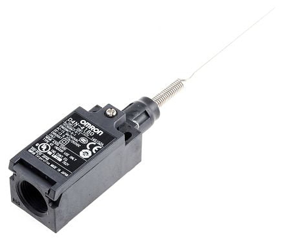 Omron D4n Series Cats Whisker Limit Switch, 1 NO/1 NC, IP67, Metal, Stainless Steel, Resin Housing
