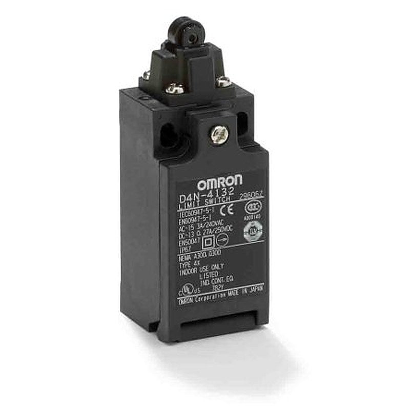 Omron D4n Series Roller Plunger Limit Switch, 1 NO/1 NC, IP67, Plastic Housing, 240V, 10A