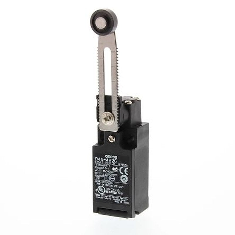 Omron D4n Series Roller Lever Limit Switch, 1 NO/1 NC, IP67, Metal Lever, Plastic, Resin (Lever), Sintered Stainless