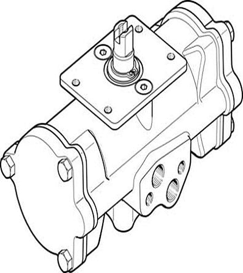 Festo DAPS Series 8.4 bar Single Acting Action Rotary Actuator, 90 °