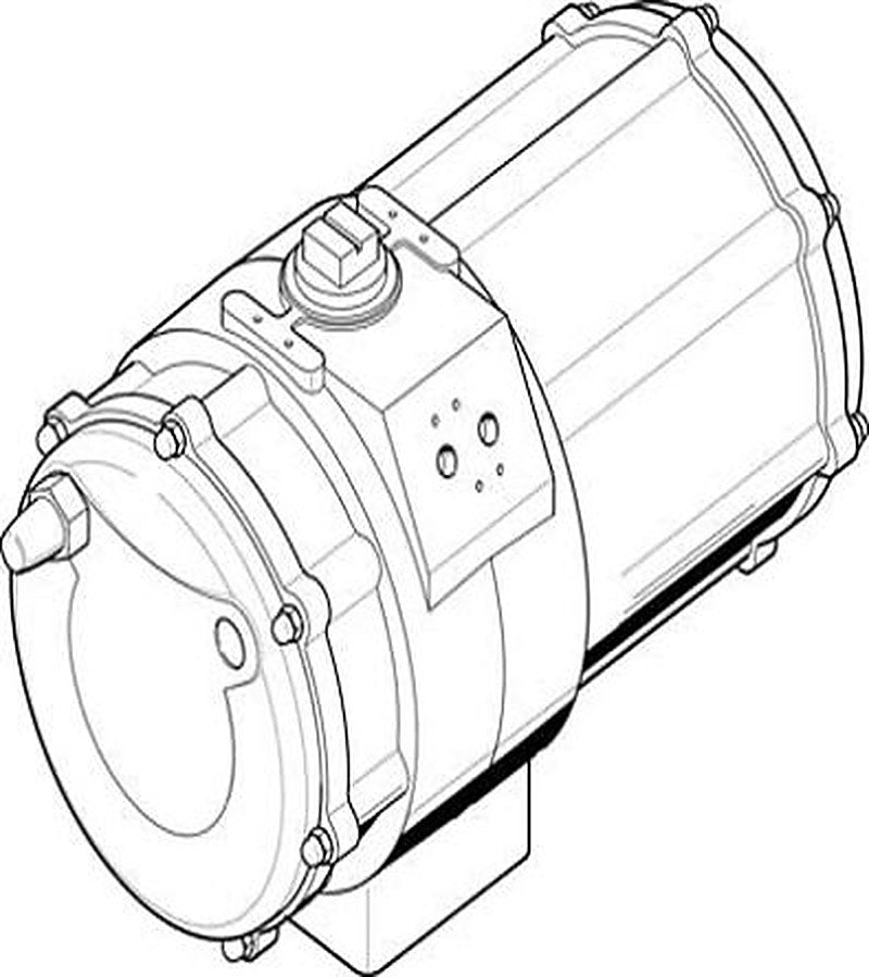 Festo DAPS Series 8.4 bar Single Acting Action Rotary Actuator, 90 °