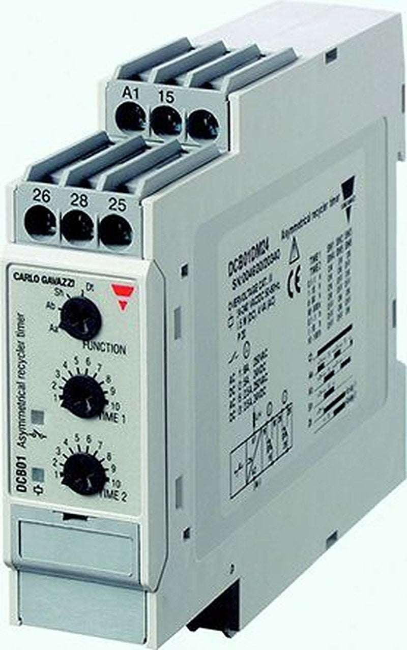 Carlo Gavazzi DCB01 Series Timer Relay, 2-Contact, 240 V dc 12V ac, 240 V ac, 0.1 s to 100 h, Multifunction-Function,