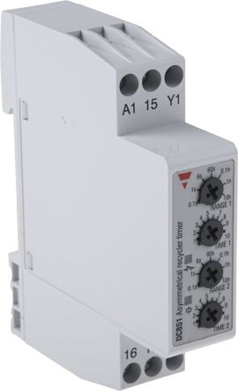 Carlo Gavazzi DCB51 Series Timer Relay, 2-Contact, 12 to 240 V dc 12V ac, 240 V ac, 0.1 s to 100 h,