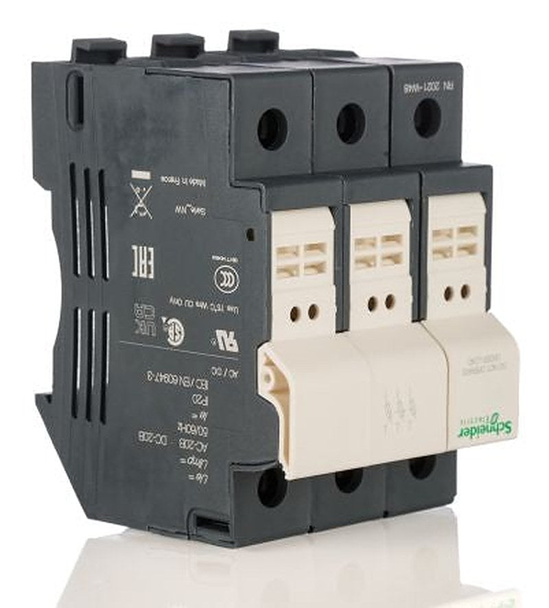 Schneider Electric 32A Rail Mount Fuse Holder, 3P-Pole, 690V ac