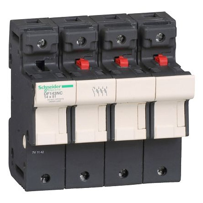 Schneider Electric 50A Rail Mount Fuse Holder for 14 mm x 51 mm, 3P-Pole, 690V ac