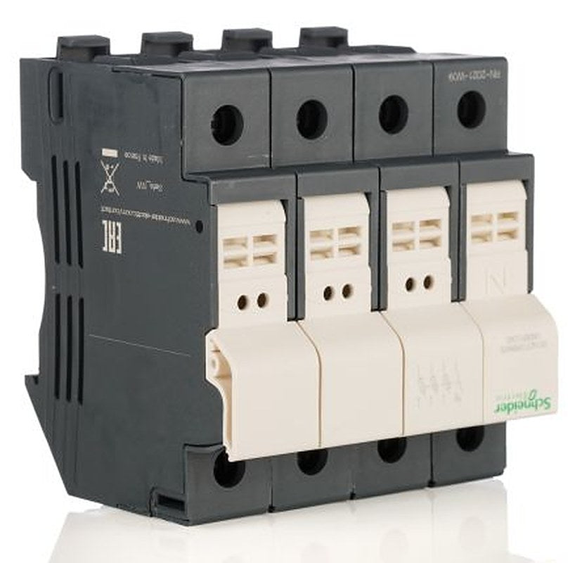 Schneider Electric 25A Rail Mount Fuse Holder, 3P-Pole, 500V ac