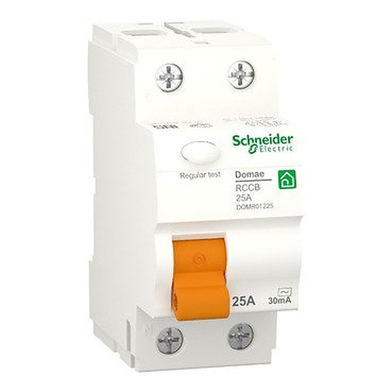 Residual current circuit breaker, Domae, 2P, 25 A, AC type, 30 mA (Residual current circuit breaker Domae) is a Schneider Electric product. Designed for reliable performance and long service life. Available across Iraq — contact us for pricing and delivery options.