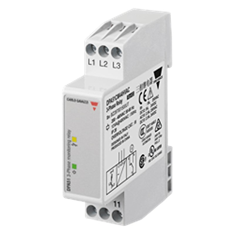 Carlo Gavazzi Relay, 3 Phase, 550 V ac Monitor Range, SPDT, DIN Rail, 480V ac