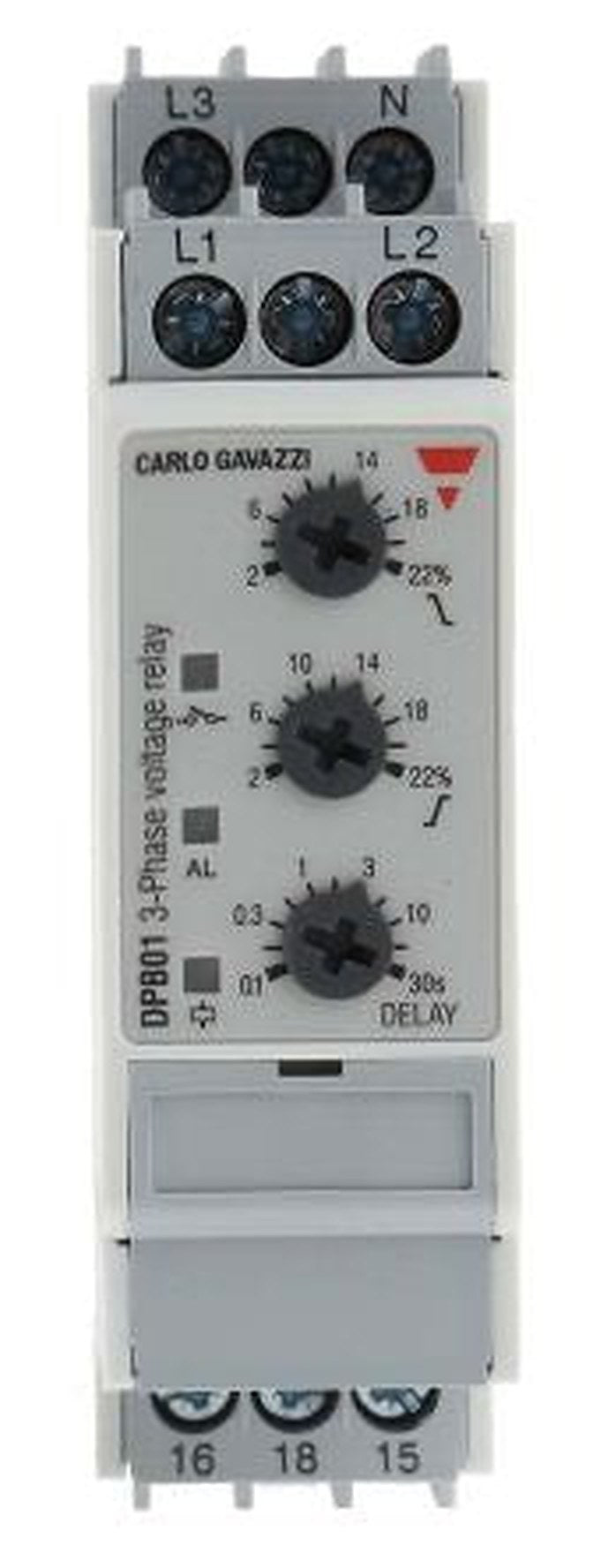 Carlo Gavazzi Monitoring Relay, 3 Phase, 380/550 V ac Monitor Range, SPDT, DIN Rail, 0V ac 24 V dc