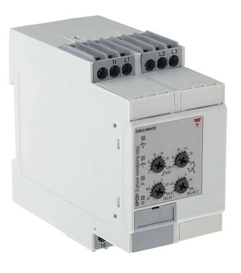Carlo Gavazzi Monitoring Relay, 3 Phase, 323/550 V ac Monitor Range, SPDT, DIN Rail, 0V ac 24 V dc