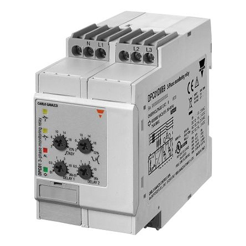 Carlo Gavazzi Monitoring Relay, 3 Phase, 85/793 V ac Monitor Range, SPDT, DIN Rail, 100V ac, 690 V ac