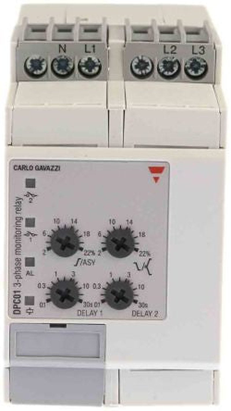 Carlo Gavazzi Monitoring Relay, 3 Phase, 510/793 V ac Monitor Range, SPDT, DIN Rail, 600V ac, 690 V ac 24 V dc
