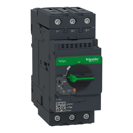 Schneider Electric TeSys TeSyS GV Thermal Circuit Breaker - 3-Pole, Direct, 25A Current Rating, 100 kA, 690V ac
