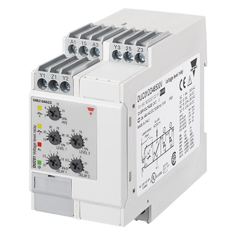 Carlo Gavazzi Relay, 1 Phase, 500 V Monitor Range, SPDT, DIN Rail, 230V ac