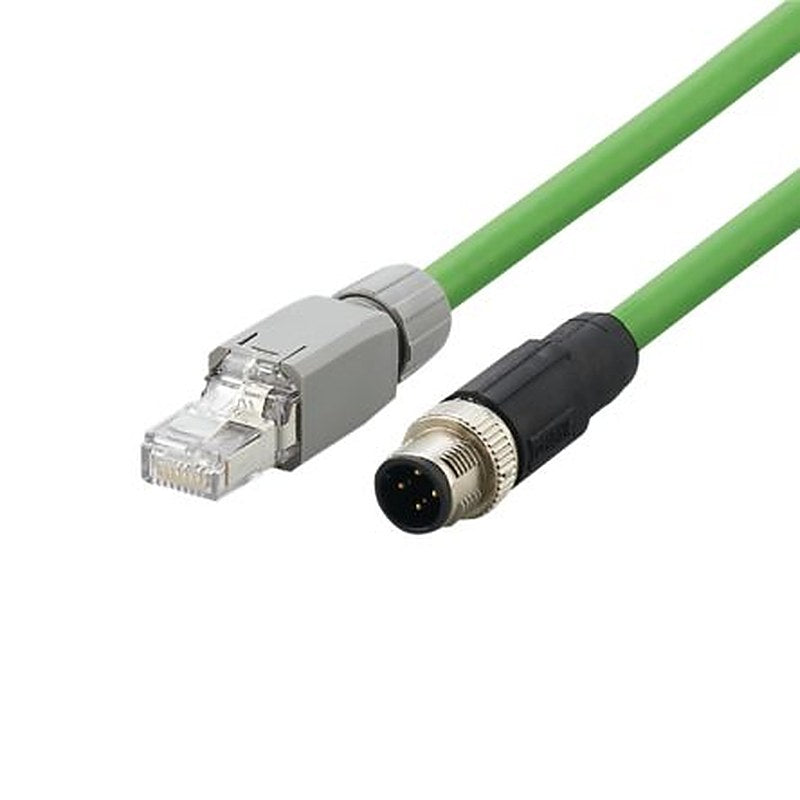 ifm electronic E124, 5 m Ethernet Cable, Green Straight to Male Straight Male, Shielded Polyvinyl Chloride Sheath