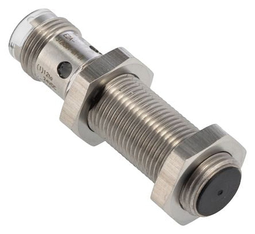 Omron E2A-S12KS04-M1-B1 Threaded Barrel Inductive Proximity Sensor, M12 PNP E2A 24V dc 4 mm 32 V dc 200mA