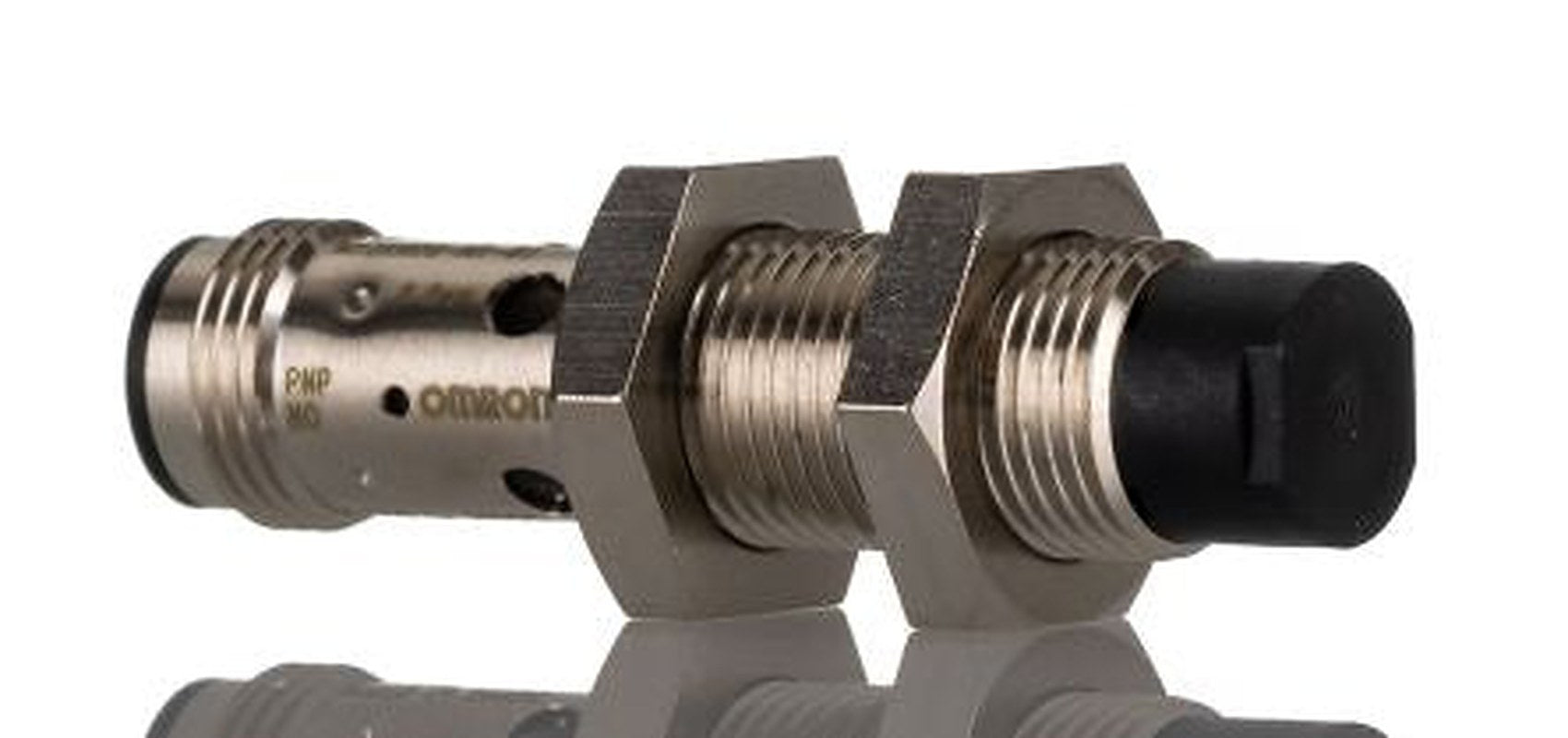 Omron E2B-M12KN08-M1-B1 Threaded Barrel Inductive Proximity Sensor, M12 PNP E2B 24V dc 8 mm 30 V dc 200mA