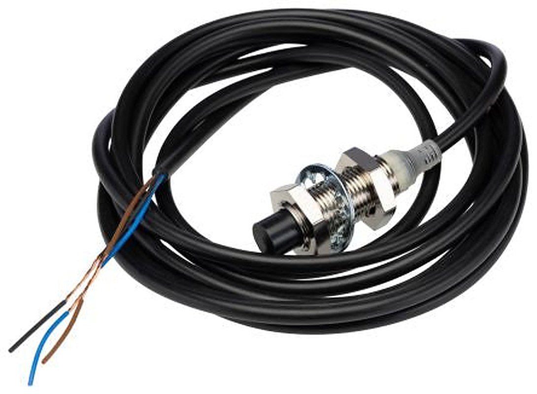 Omron E2E-X8MB1T12 2M Threaded Barrel Inductive Proximity Sensor, M12 PNP E2E 30V dc 8 mm 30 V dc 200mA