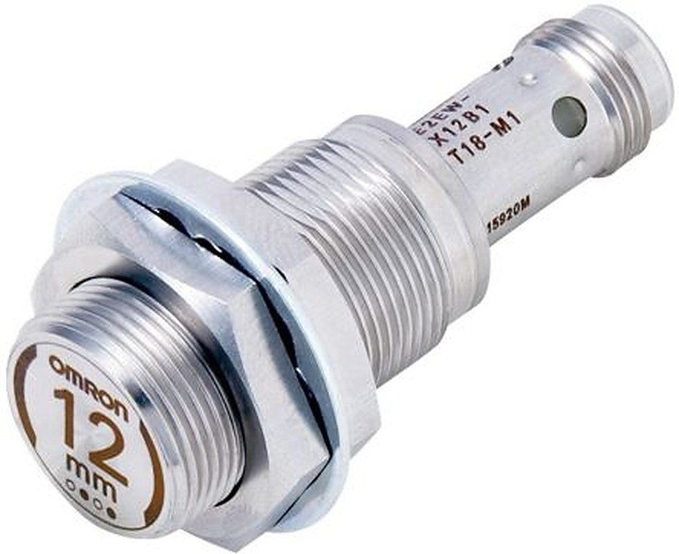 Omron E2EW-X12B218-M1 Threaded Barrel Inductive Proximity Sensor, M18 PNP E2EW 30V dc 12 mm 30 V dc 200mA