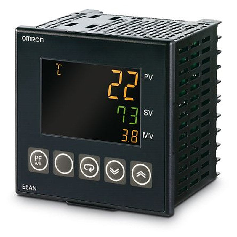 Omron E5AN Panel Mount Controller 3 Input, 3 Output Relay 24V ac/dc Proportional Valve, On-Off, PID