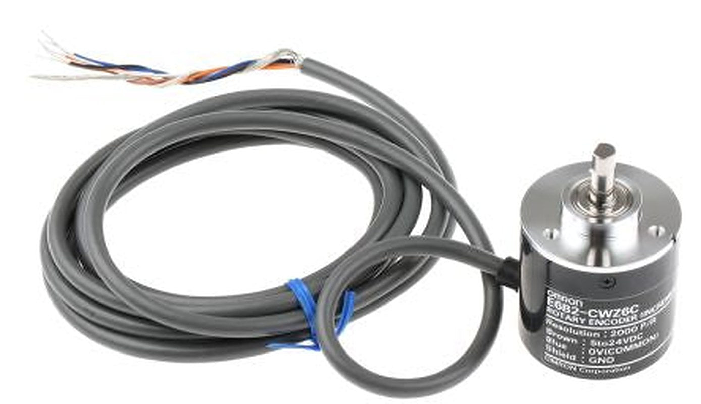 Omron E6B2 Series Incremental Incremental Encoder 24V dc, 2000 ppr ppr, NPN Open Collector Signal, Solid Type, 6 mm