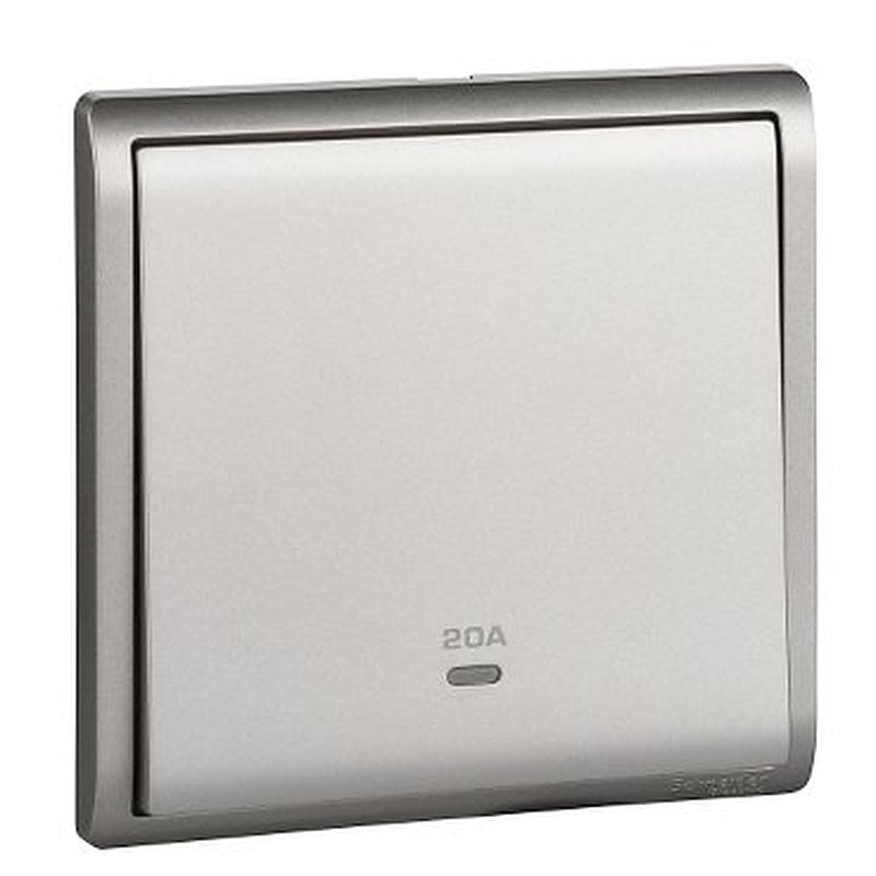20A 250V 1Gang DP switched with Neon,Aluminium Silver (20A 250V 1Gang DP switched with Neon Aluminium Silver) is a Schneider Electric product. Designed for reliable performance and long service life. Available across Iraq — contact us for pricing and delivery options.