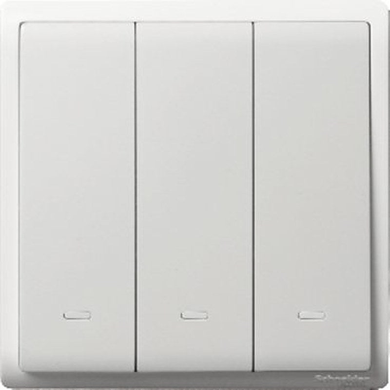 16AX 250V 3 Gang 2 Way Switch with Fluorescent Locator, White (16AX 250V 3 Gang 2 Way Switch with Fluorescent Locator White) is a Schneider Electric product. Designed for reliable performance and long service life. Available across Iraq — contact us for pricing and delivery options.