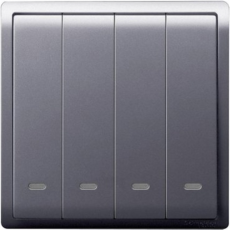 10AX 250V 4Gang 1way switched with Fluorescent Locator,Lavender Silver (10AX 250V 4Gang 1way switched with Fluorescent Locator Lavender Silver) is a Schneider Electric product. Designed for reliable performance and long service life. Available across Iraq — contact us for pricing and delivery options.