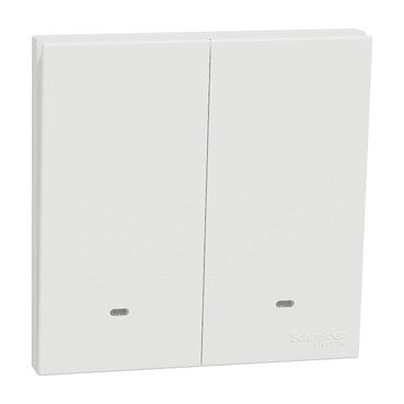 Momentary switch, AvatarOn C, 10A 250V, 2 gang, with fluorescent lamp, white (Momentary switch AvatarOn C) is a Schneider Electric product. Designed for reliable performance and long service life. Available across Iraq — contact us for pricing and delivery options.