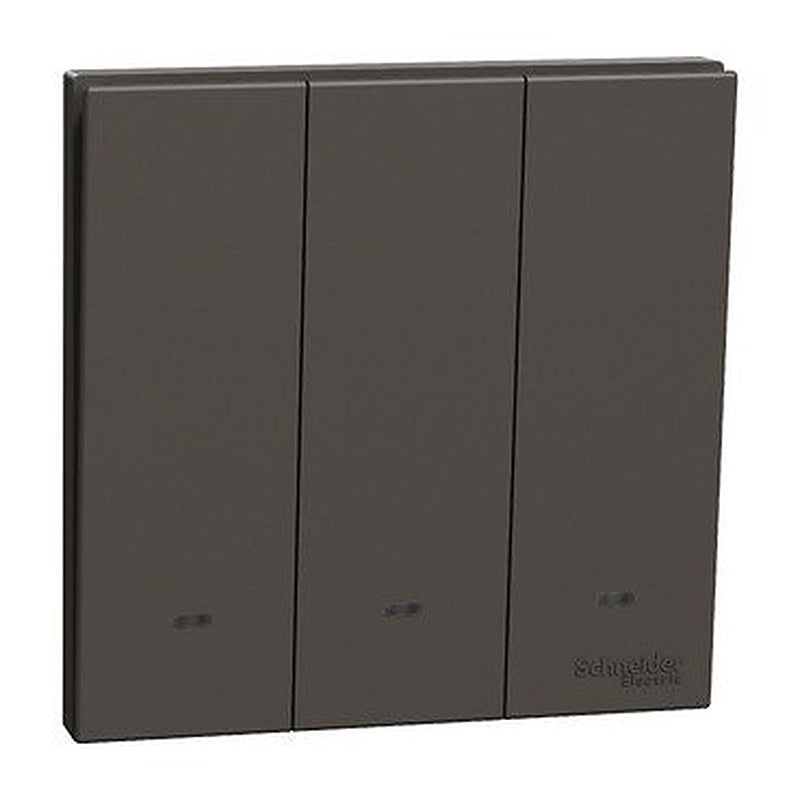 Switch with Fluorescent Locator, AvatarOn C, 2 way, 3 gang, 16AX, 250V, dark grey (Switch with Fluorescent Locator AvatarOn C) is a Schneider Electric product. Designed for reliable performance and long service life. Available across Iraq — contact us for pricing and delivery options.