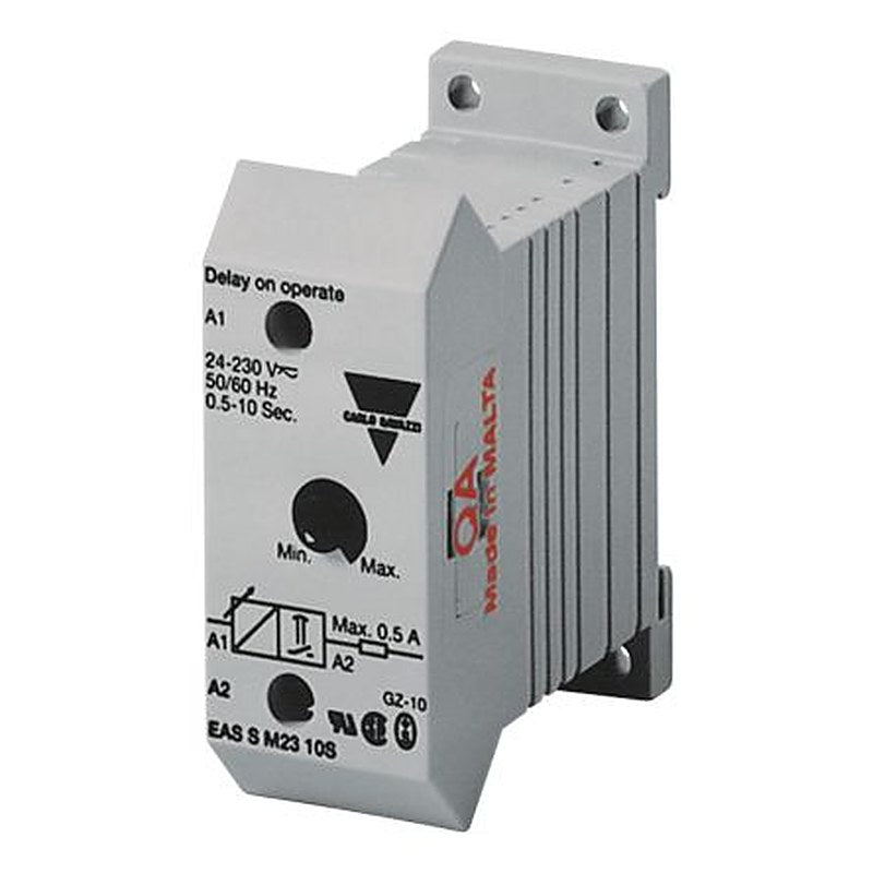 Carlo Gavazzi EAS S M23 10S F Series DIN Rail Timer Relay, 2-Contact, 24 to 230 V ac/dc 230V ac, 24 V ac, 0.5 to 10 s,