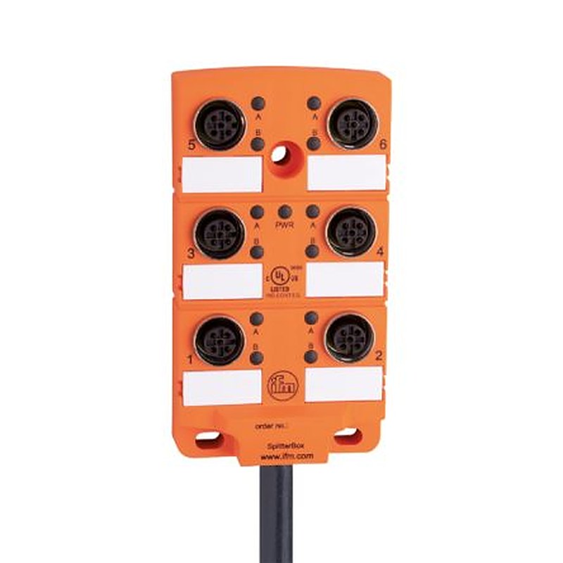 ifm electronic EBC Series Sensor Box, 6 Port, 5 m