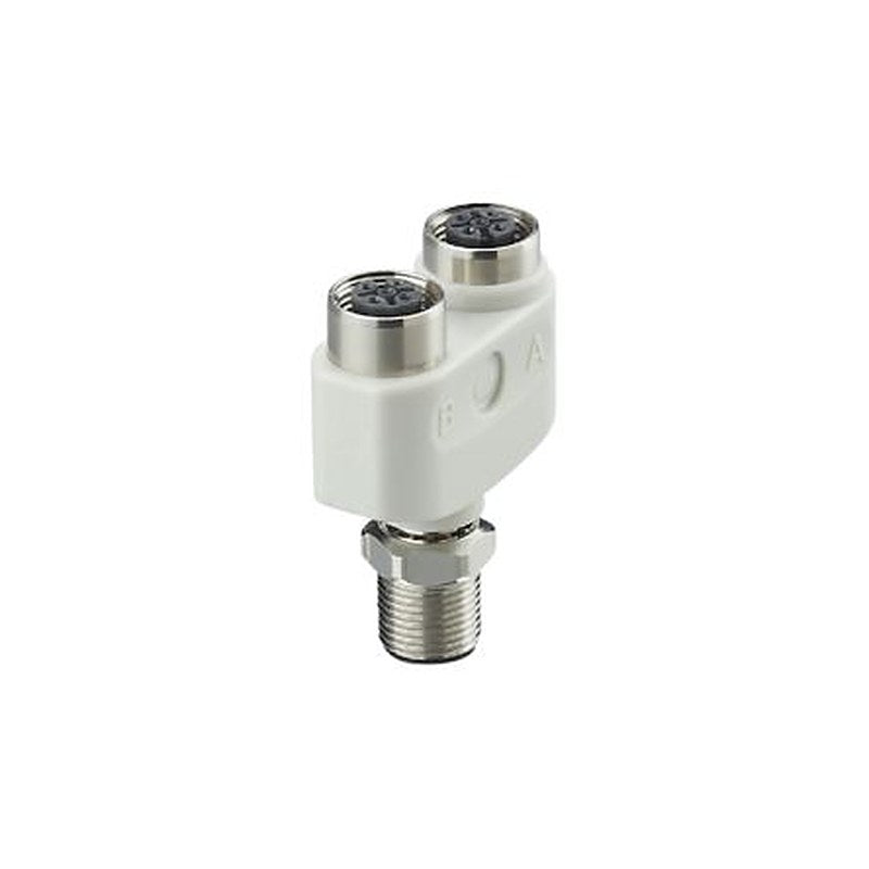ifm electronic Side Entry, Top Entry Circular Connector Adapter 1 M12 2 M12 Female