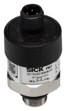 SICK PBT Series Pressure Sensor, 3-Wire Output 0 bar 250 bar, Gauge Pressure Reading
