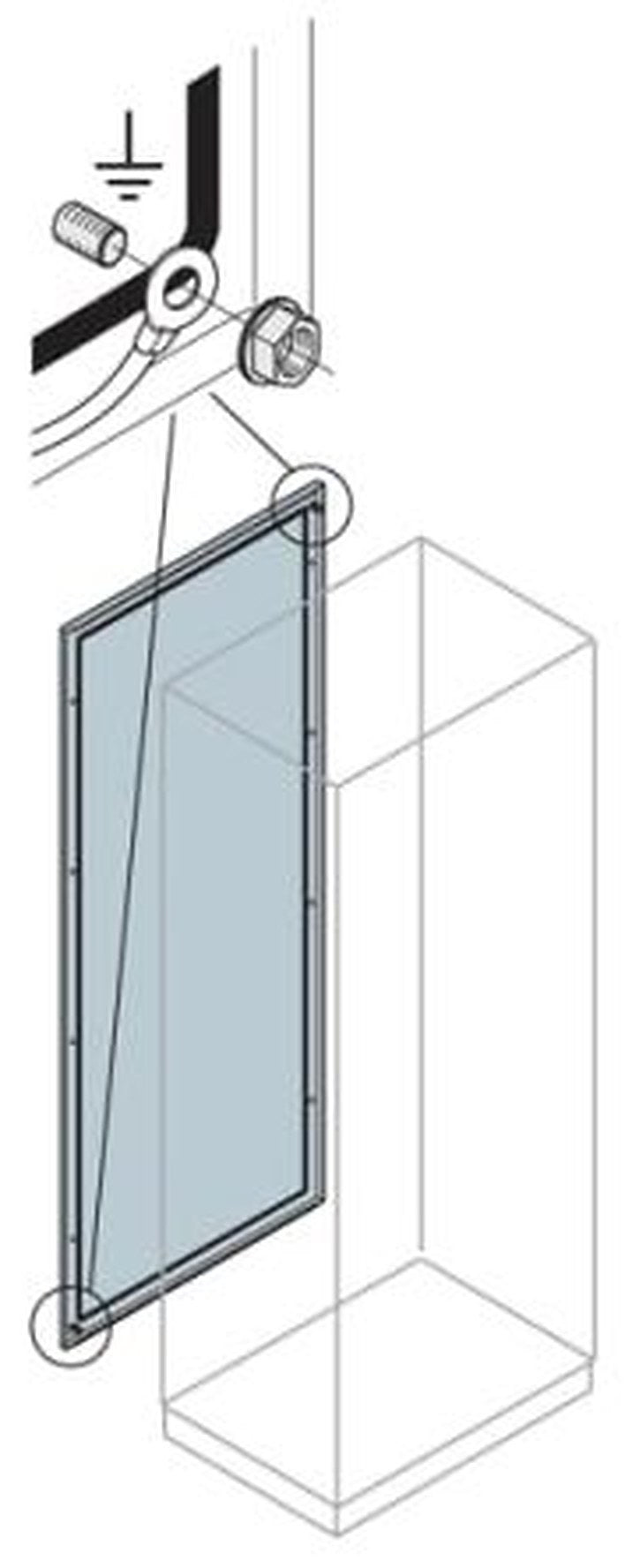 ABB AM2 Series Black RAL 7035 Light Grey Steel Rear, 1996 mm H, 294mm W, 2 m L, for Use with Enclosures - Baying