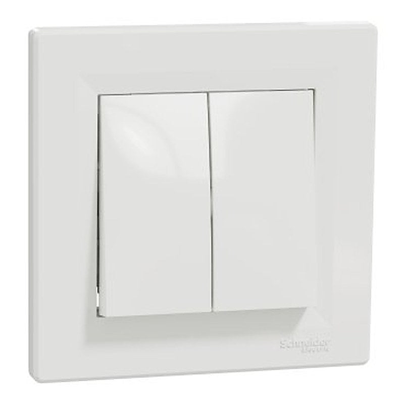 Asfora - double 1pole pushbutton - 10A screwless terminals, white (Asfora) is a Schneider Electric product. Designed for reliable performance and long service life. Available across Iraq — contact us for pricing and delivery options.