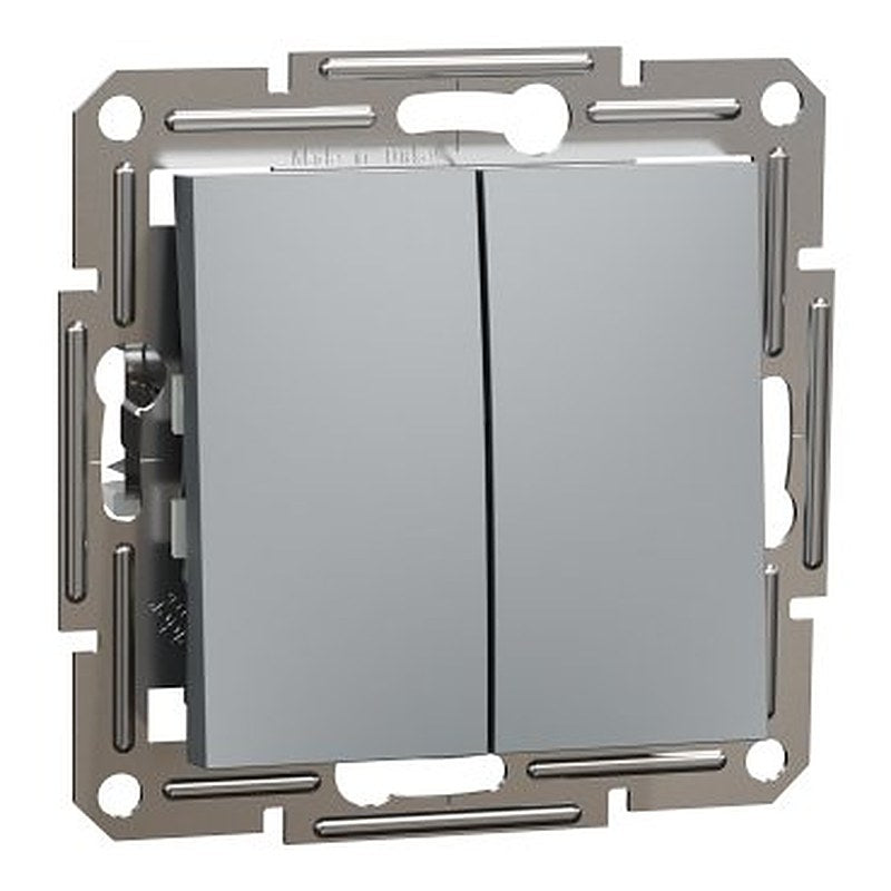 Asfora - double 1pole pushbutton, screwless terminals, wo frame, steel (Asfora) is a Schneider Electric product. Designed for reliable performance and long service life. Available across Iraq — contact us for pricing and delivery options.