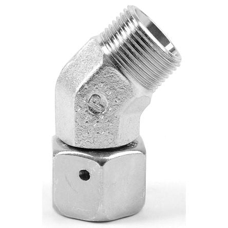 Parker EV08LCF Hydraulic Fitting Male, 45 °, Steel