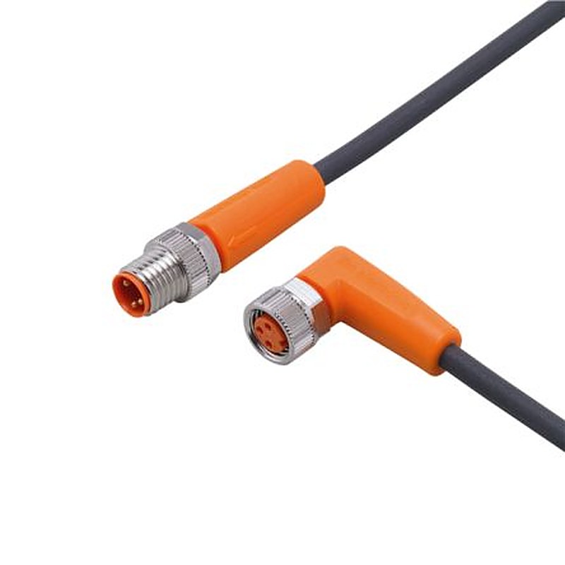 ifm electronic Male 3 way Straight to Female 3 way M8 Communication Cable, 600 mm