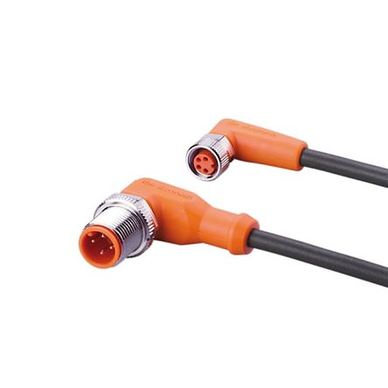 ifm electronic Male 4 way Right Angle to Female 4 way M8 Communication Cable, 300 mm