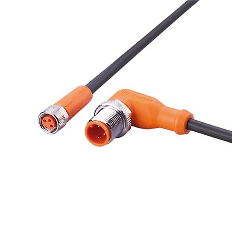ifm electronic Male 3 way Right Angle to Female 4 way Straight Communication Cable, 300 mm