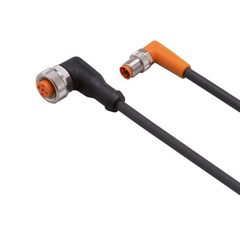 ifm electronic Male 4 way Right Angle to Female 5 way M12 Communication Cable, 300 mm