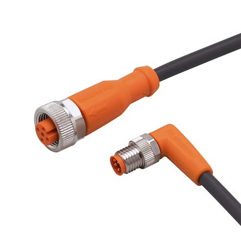 ifm electronic Male 4 way Right Angle to Female 5 way Straight Communication Cable, 300 mm