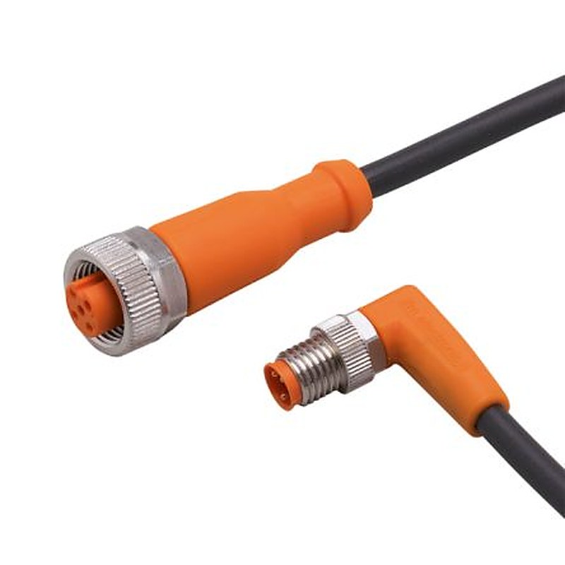 ifm electronic Male 4 way Right Angle to Female 5 way Straight Communication Cable, 300 mm