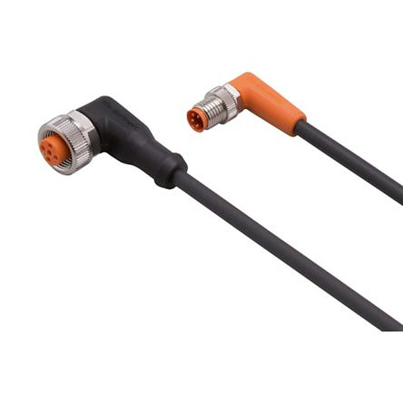 ifm electronic Male 4 way Right Angle to Female 5 way M12 Communication Cable, 300 mm