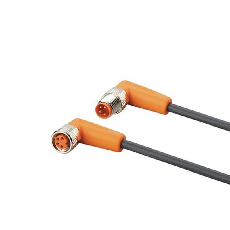 ifm electronic Male 4 way Right Angle to Male 3 way M8 Communication Cable, 200 mm